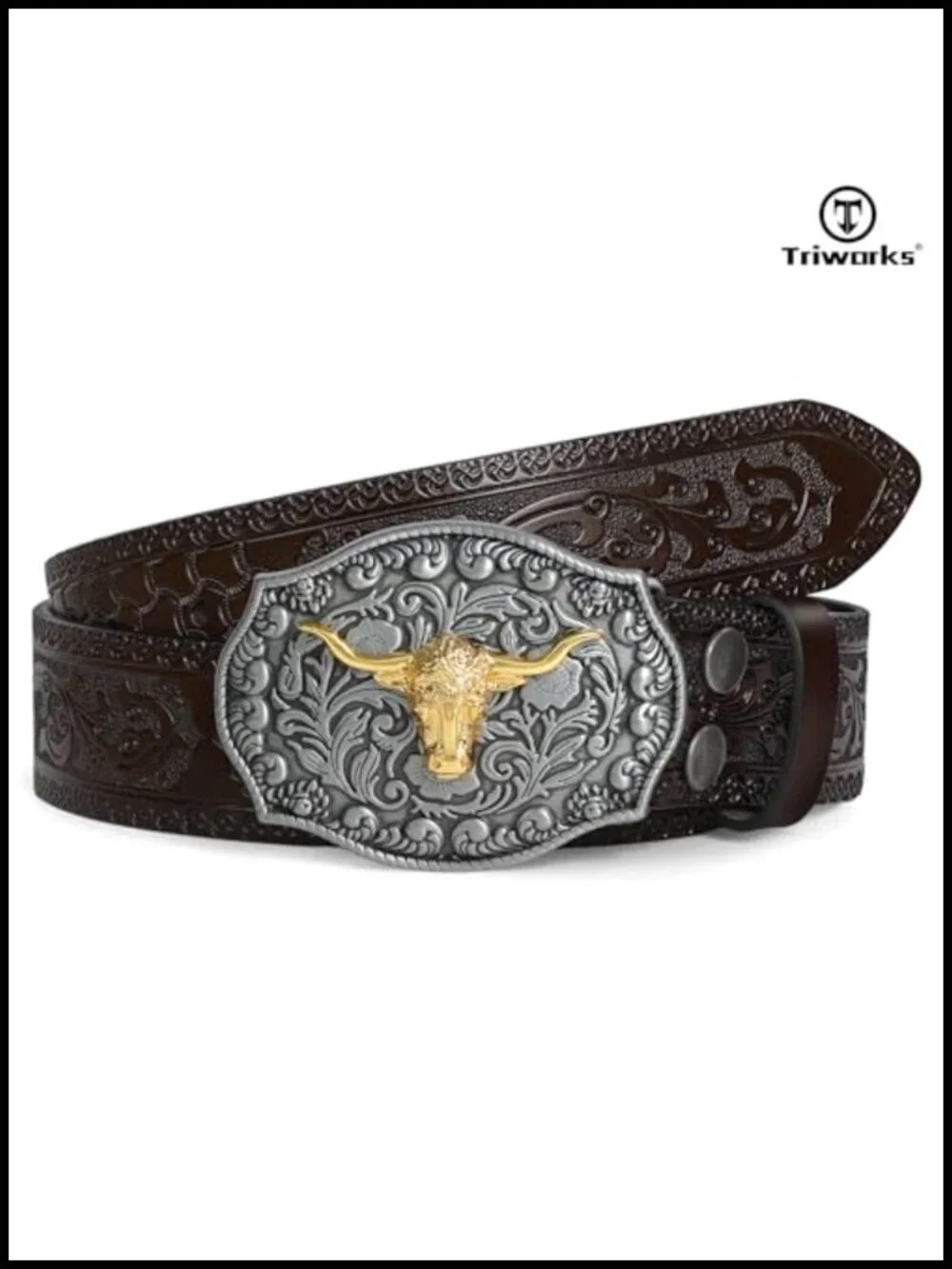 Western Cowboy Cowgirl Belt for Men, 1.5